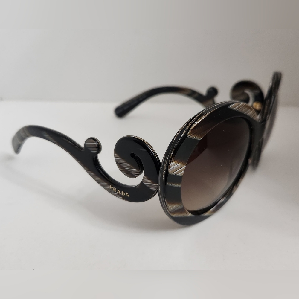 Prada Baroque Black and Brown Women's Sunglasses